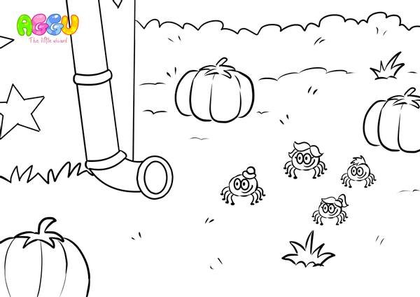 Aggu Itsy Bitsy Spider coloring page thumbnail