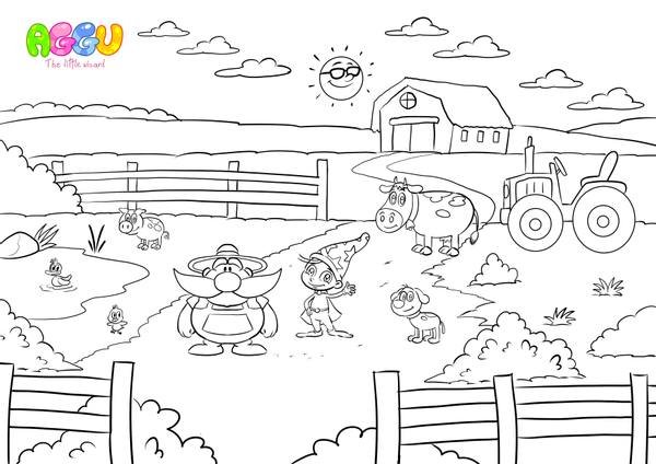 Aggu Old McDonald Had a Farm coloring page thumbnail