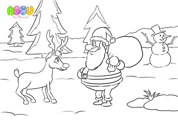 Aggu Rudolph The Red-Nosed Reindeer coloring page thumbnail