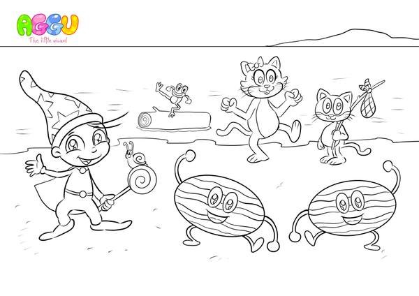 Aggu Down By The Bay coloring page thumbnail
