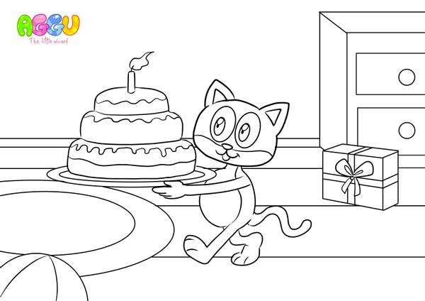 Aggu Happy Birthday coloring page thumbnail