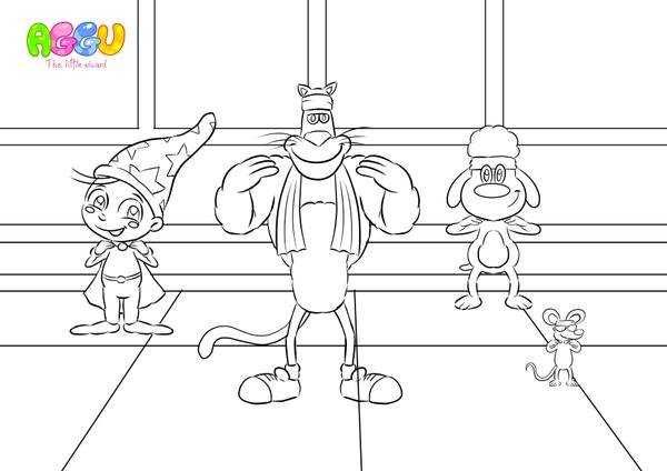 Aggu Head Shoulders Knees And Toes coloring page thumbnail