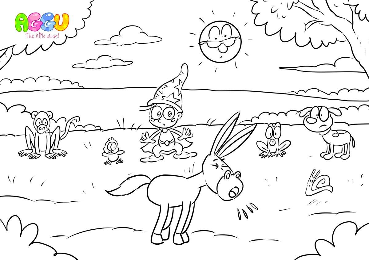 Aggu Stay Healthy coloring page thumbnail