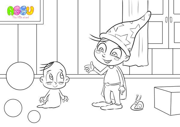 Aggu Johny Johny coloring page thumbnail