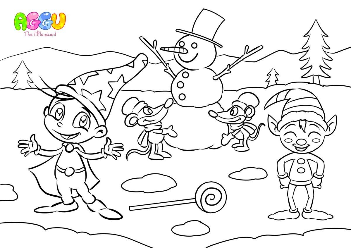 Aggu Deck The Halls coloring page thumbnail