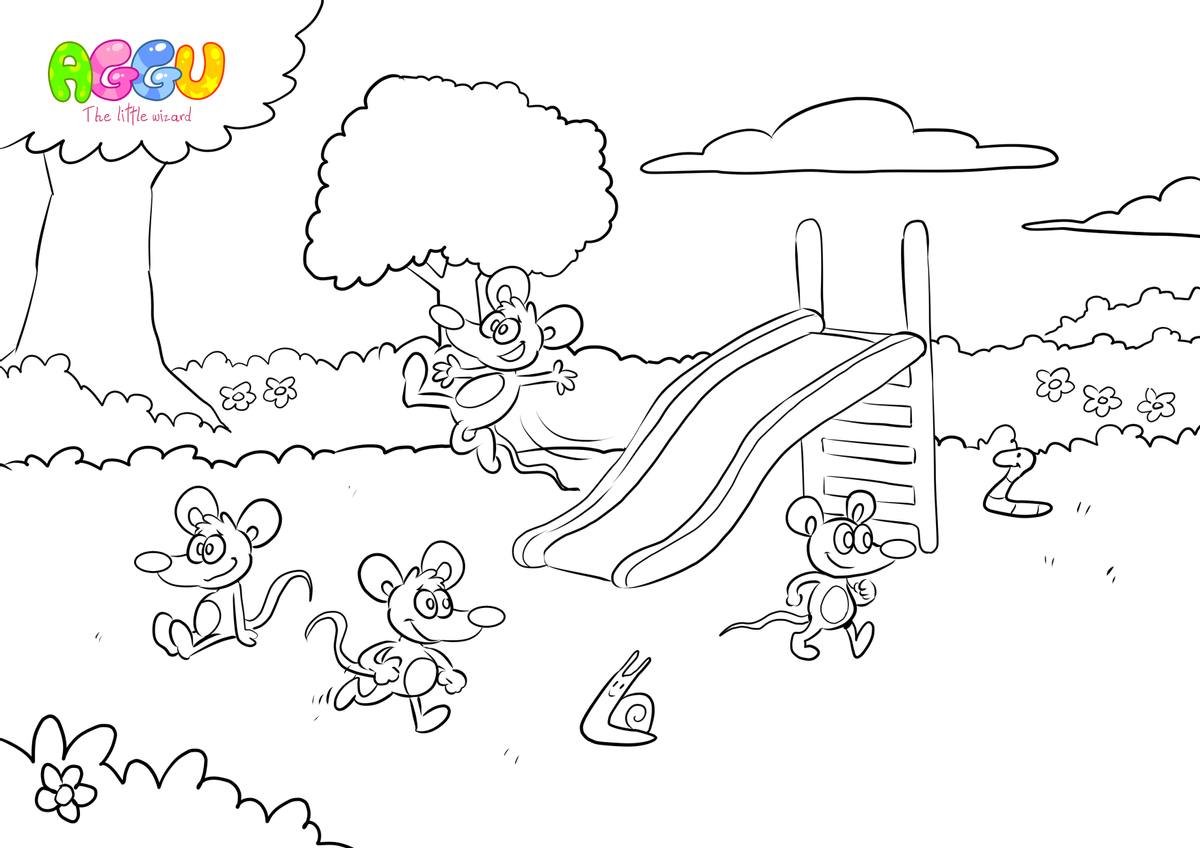 Aggu The More We Get Together coloring page thumbnail